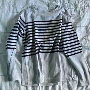 Uniqlo Size 11-12 White Black Long Sleeve Shirt